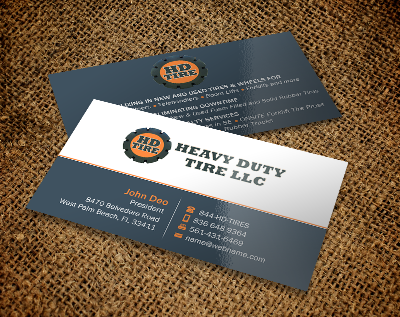 Business Card Design by Brand aid for HEAVY DUTY TIRE, LLC | Design #10235506