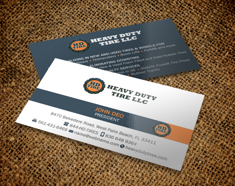 Business Card Design by Brand aid for HEAVY DUTY TIRE, LLC | Design #10235507