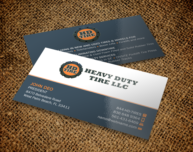 Business Card Design by Brand aid for HEAVY DUTY TIRE, LLC | Design #10235510