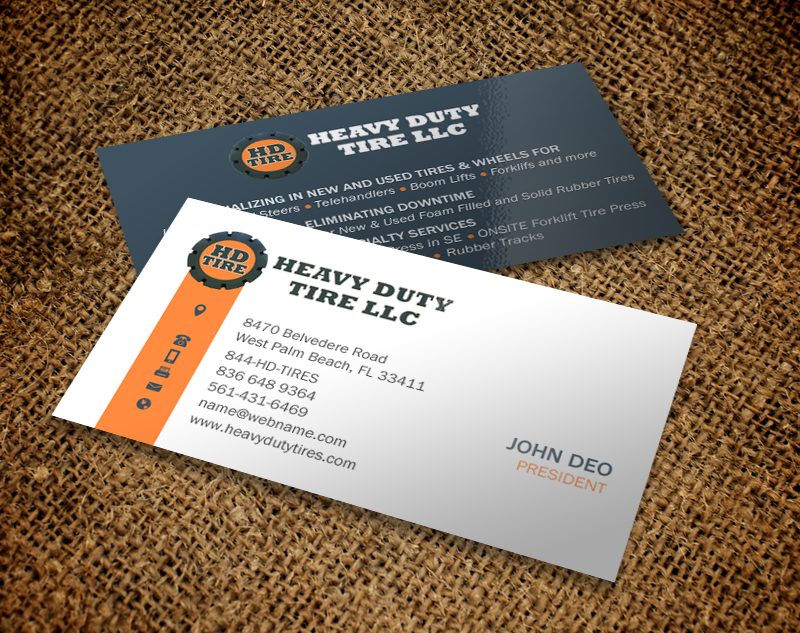 Business Card Design by Brand aid for HEAVY DUTY TIRE, LLC | Design #10235512