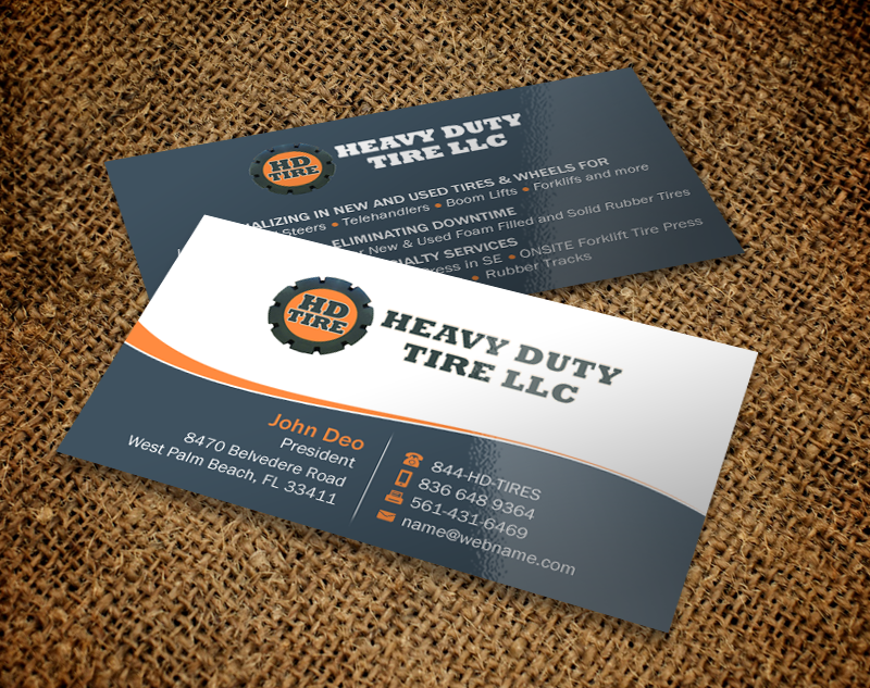 Business Card Design by Brand aid for HEAVY DUTY TIRE, LLC | Design #10235513