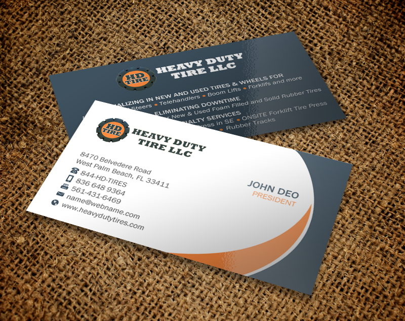 Business Card Design by Brand aid for HEAVY DUTY TIRE, LLC | Design #10235515