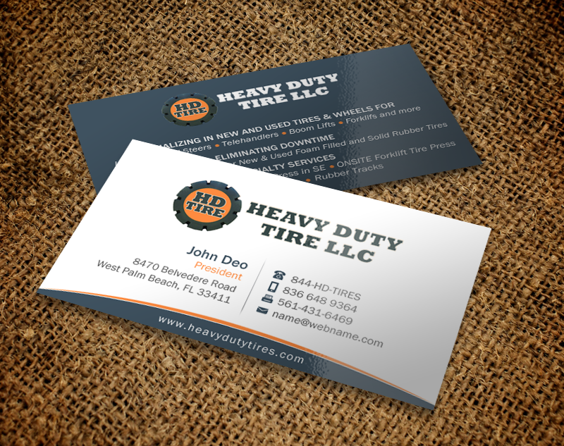 Business Card Design by Brand aid for HEAVY DUTY TIRE, LLC | Design #10235518