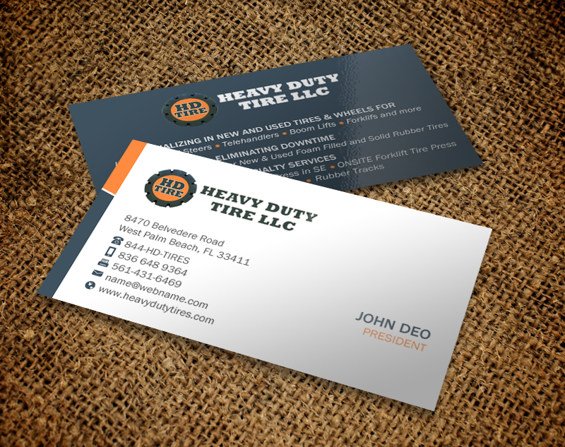 Business Card Design by Brand aid for HEAVY DUTY TIRE, LLC | Design #10235522