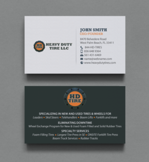 Business Card Design by chandrayaan.creative for HEAVY DUTY TIRE, LLC | Design #10235405
