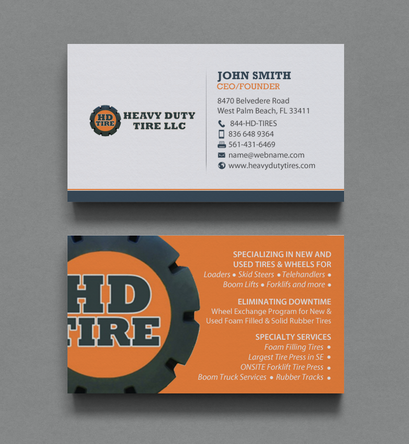 Business Card Design by chandrayaan.creative for HEAVY DUTY TIRE, LLC | Design #10235406