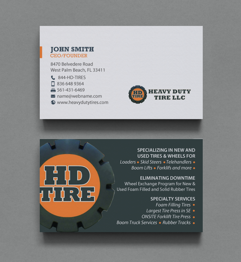 Design de Carte de Visite par chandrayaan.creative pour HEAVY DUTY TIRE, LLC | Design #10235407