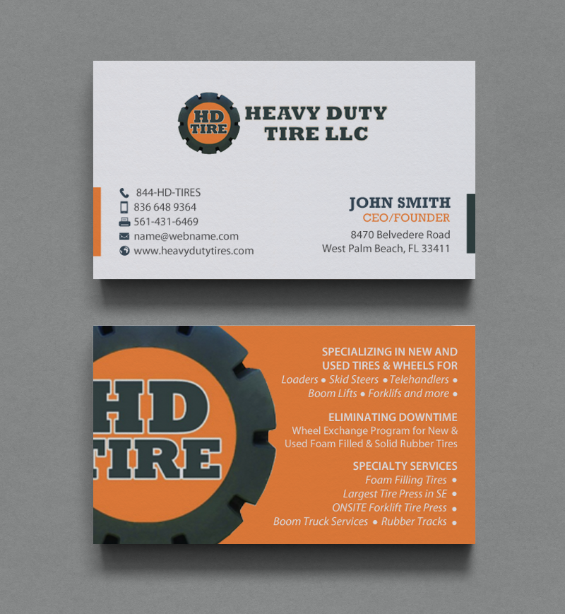Business Card Design by chandrayaan.creative for HEAVY DUTY TIRE, LLC | Design #10235408