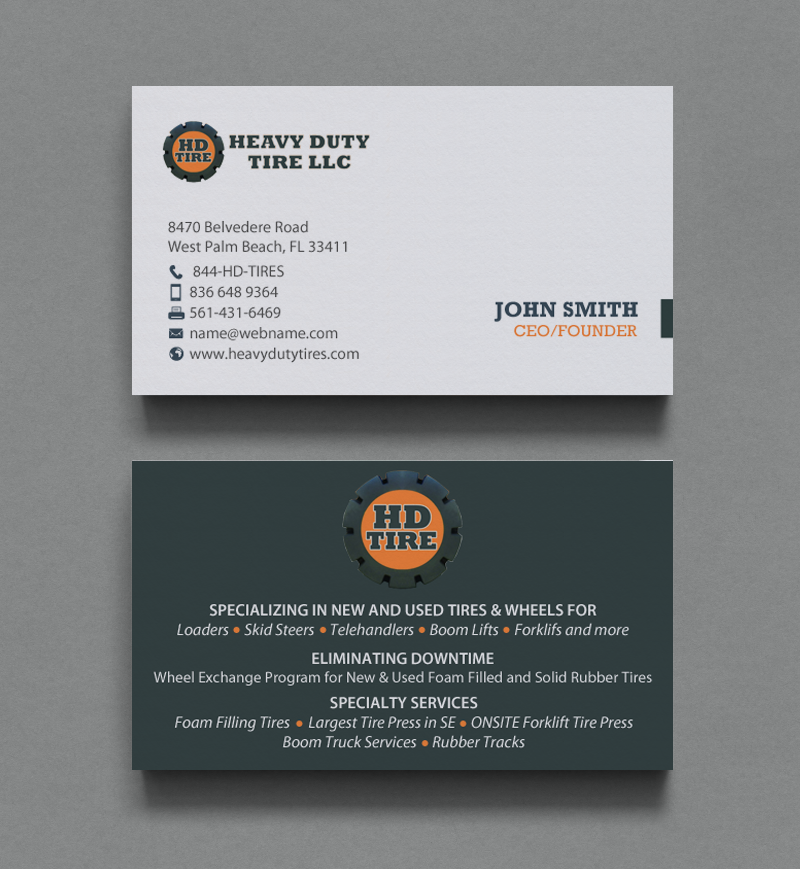 Design de Carte de Visite par chandrayaan.creative pour HEAVY DUTY TIRE, LLC | Design #10235409