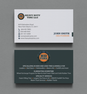 Business Card Design by chandrayaan.creative for HEAVY DUTY TIRE, LLC | Design: #10235409