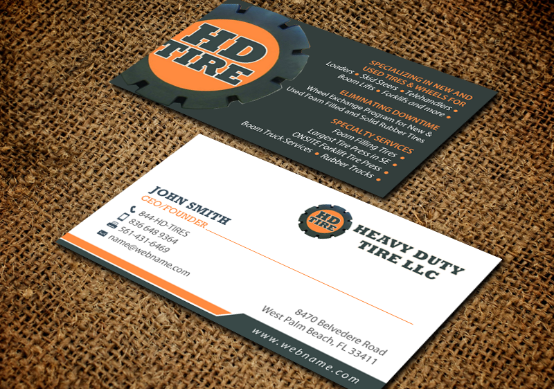 Business Card Design by chandrayaan.creative for HEAVY DUTY TIRE, LLC | Design #10235417