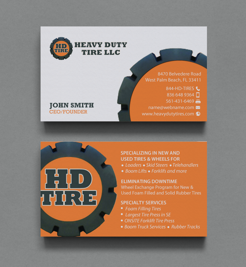 Design de Carte de Visite par chandrayaan.creative pour HEAVY DUTY TIRE, LLC | Design #10235419