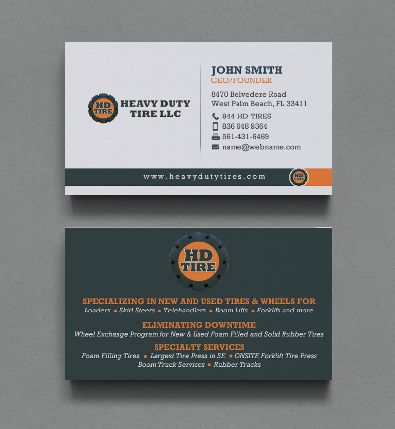 Design de Carte de Visite par chandrayaan.creative pour HEAVY DUTY TIRE, LLC | Design #10235423
