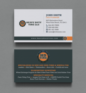 Business Card Design by chandrayaan.creative for HEAVY DUTY TIRE, LLC | Design: #10235423