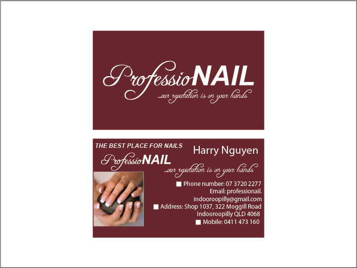 Business Card Design by Talha shahzad for ProfessioNAIL Indooroopilly | Design #2178307