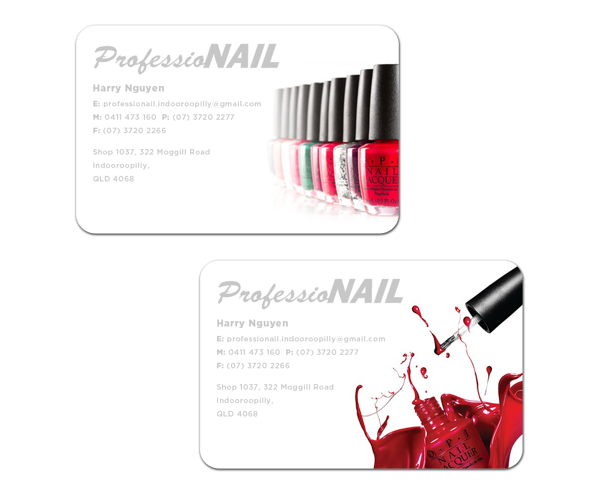 Business Card Design by AdamCush for ProfessioNAIL Indooroopilly | Design #2244912