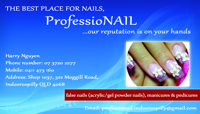 Business Card Design by swetha for ProfessioNAIL Indooroopilly | Design #2176274