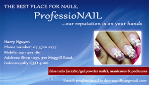 Business Card Design by swetha for ProfessioNAIL Indooroopilly | Design: #2176274
