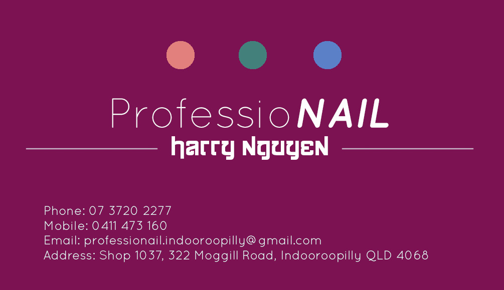 Business Card Design by Esther Vivienne for ProfessioNAIL Indooroopilly | Design #2170334