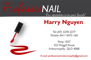Business Card Design by Alicia for ProfessioNAIL Indooroopilly | Design: #2179654