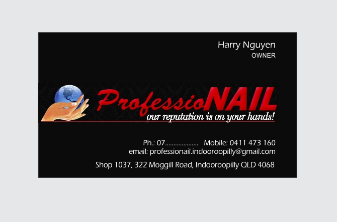 Business Card Design by ChandraBhushan for ProfessioNAIL Indooroopilly | Design #2163625