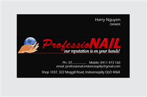 Business Card Design by ChandraBhushan for ProfessioNAIL Indooroopilly | Design: #2163625