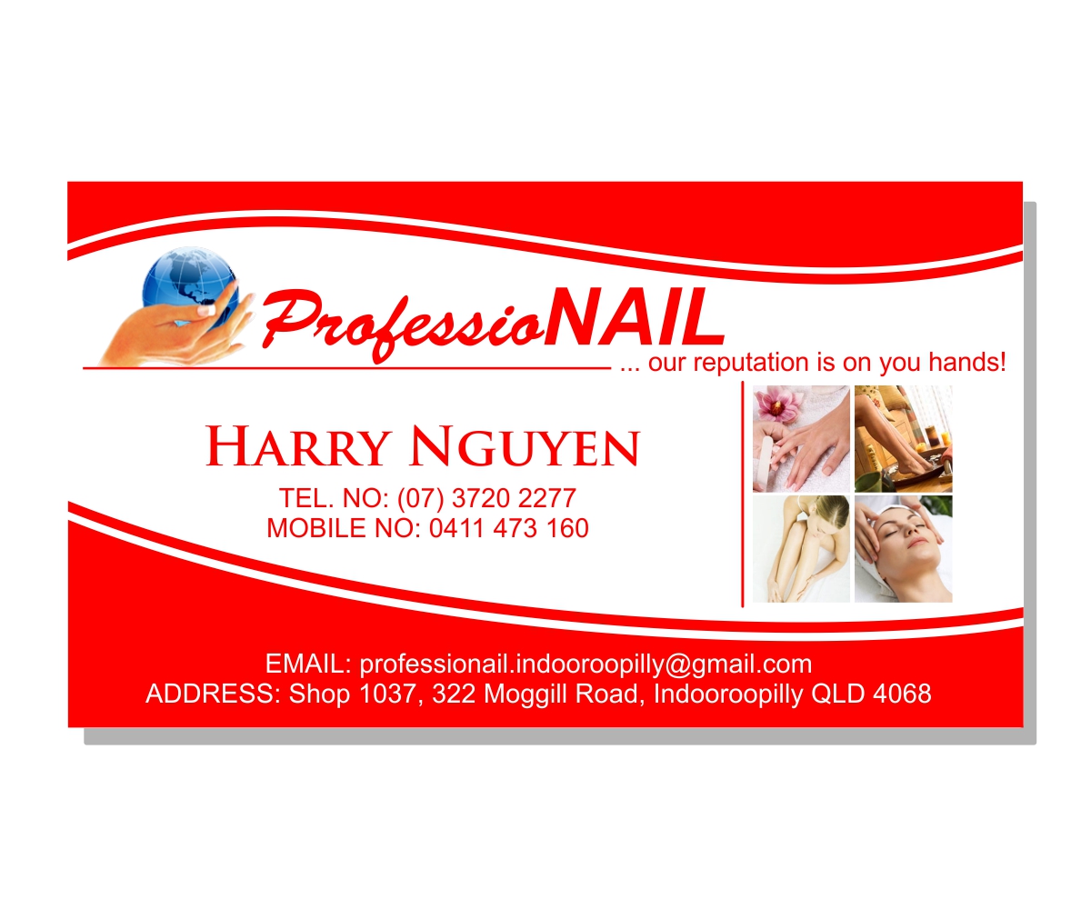 Business Card Design by greycie_214 for ProfessioNAIL Indooroopilly | Design #2176093