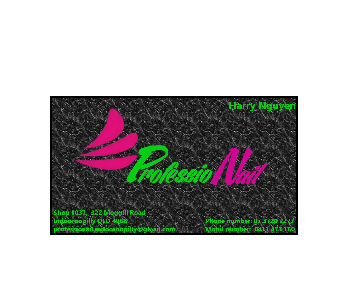 Business Card Design by bear6mm696 for ProfessioNAIL Indooroopilly | Design #2192085