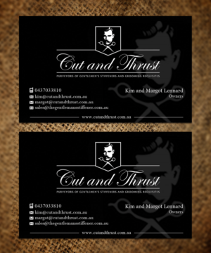 Gentleman's grooming products require a business card | Business Card Design by Sandaruwan
