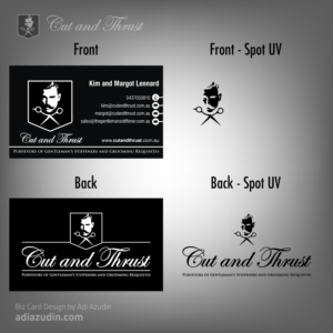 Design de Carte de Visite par adiazudin pour Cut and Thrust | Design : #10234976