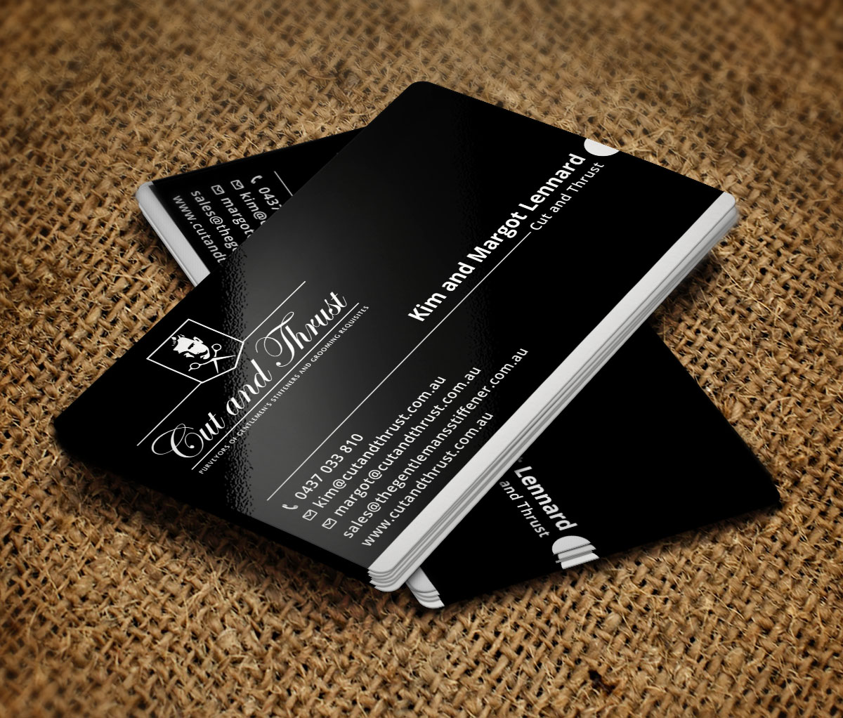 Visitenkarten-Design von Verified artistry (Design garden) für Cut and Thrust | Design #10255654
