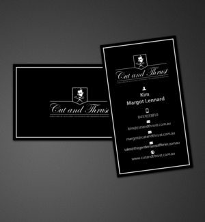 Design de Carte de Visite par chandrayaan.creative pour Cut and Thrust | Design : #10236939