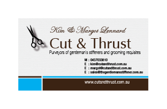 Diseño de Tarjeta de Presentación por dhane para Cut and Thrust | Diseño #10232406