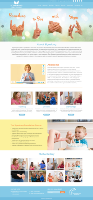 'Something To Say With Signs' - Website (WordPress) for new sign-language tutoring service