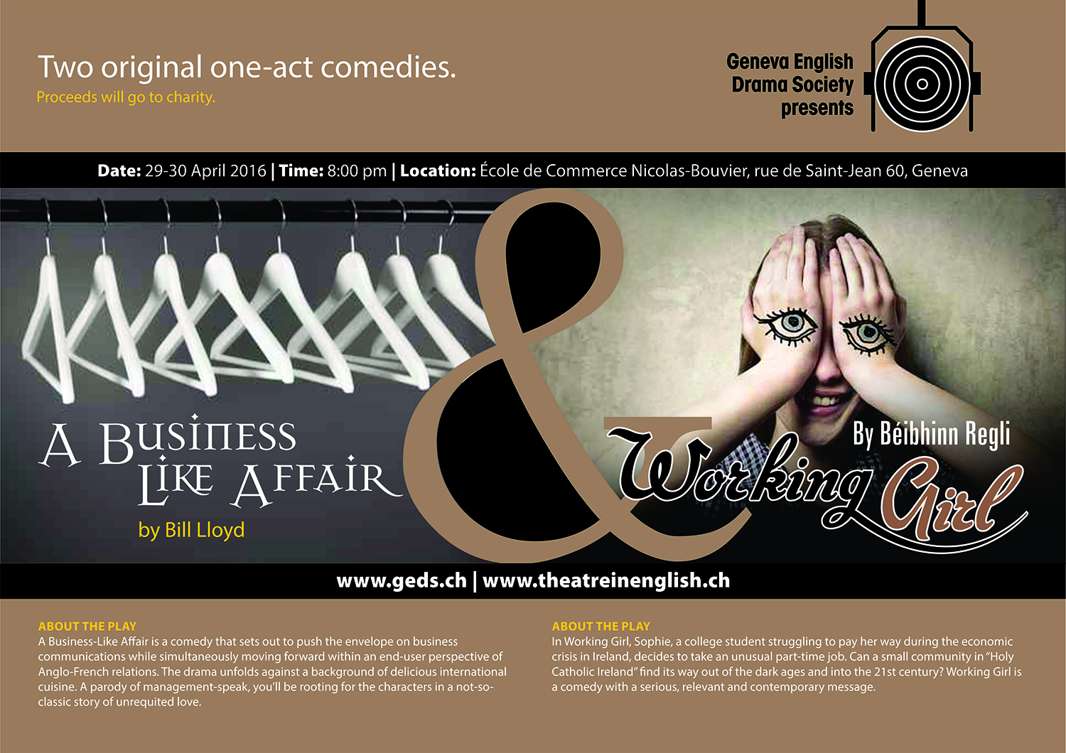Poster-Design von visualkota für Geneva English Drama Society | Design #10253687