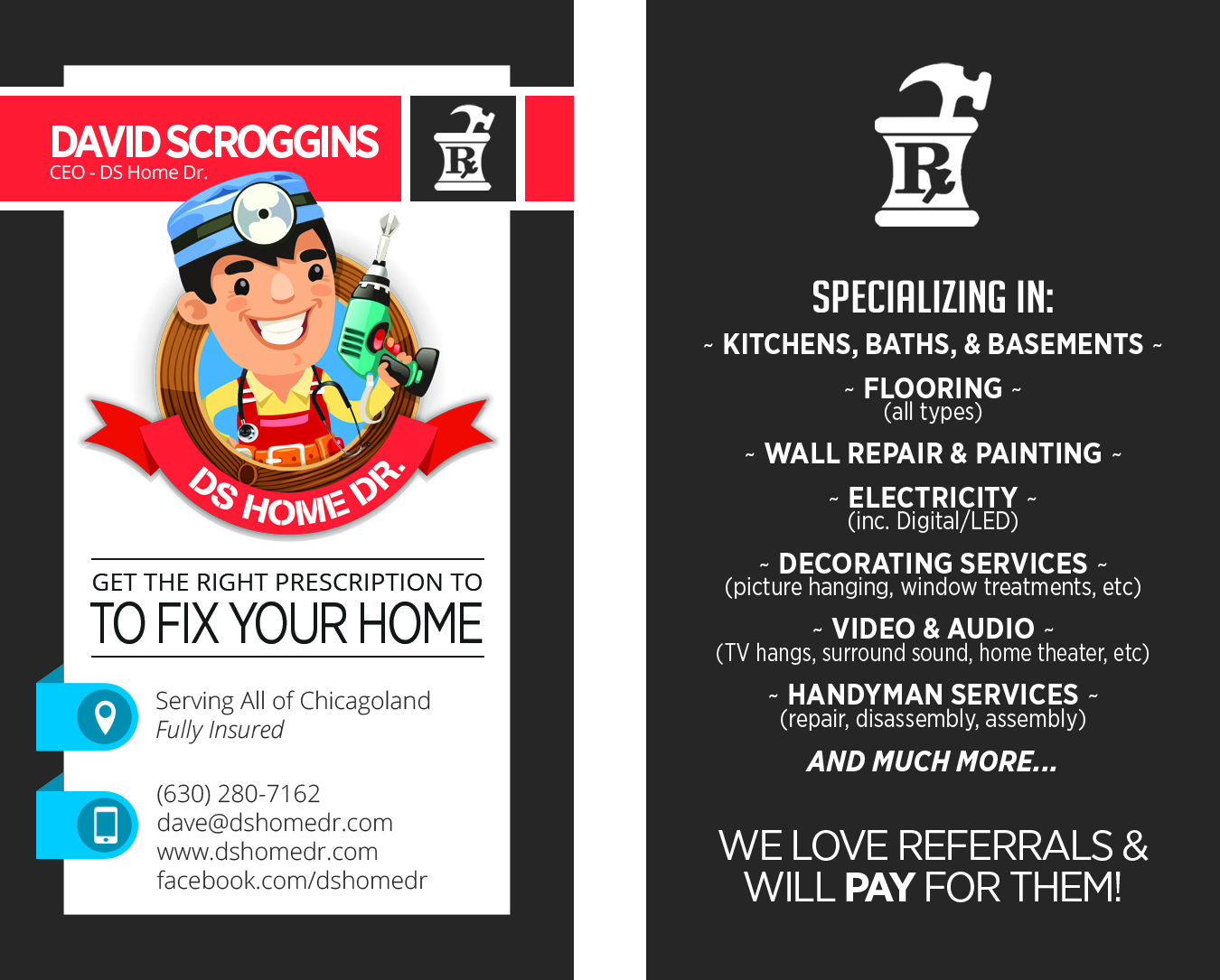 Business Card Design by Brian Ellis for DS Home Dr. | Design #12693299