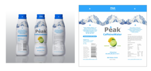 Peak Caffeine Water Bottle Label