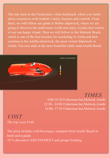 Flyer Design by Jocelyn Wong for SEABOB ARUBA | Design #2213620