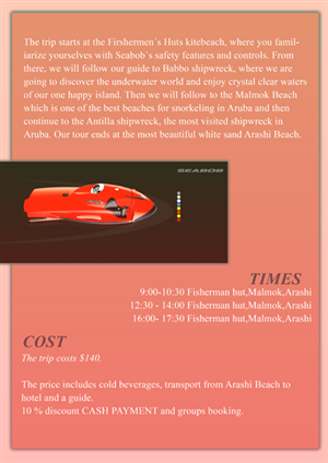 Flyer Design by Jocelyn Wong for SEABOB ARUBA | Design: #2213620