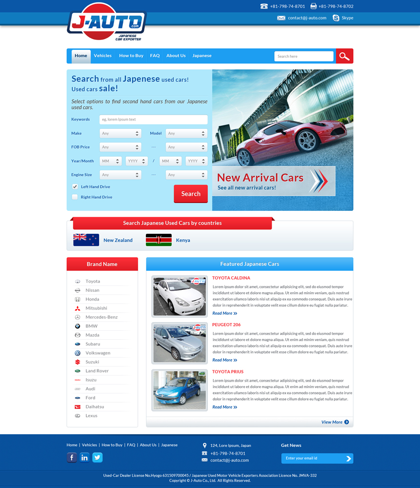 Web Design par Hashim Creetto pour J-Auto  | Design #2215968