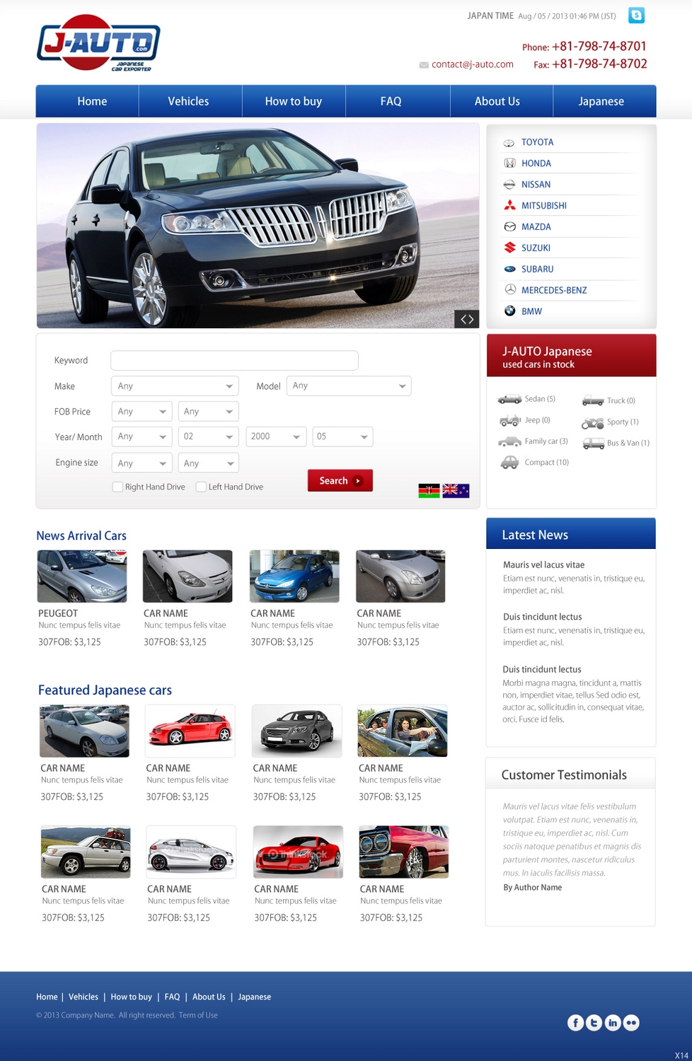Web Design by pb for J-Auto  | Design #2184537
