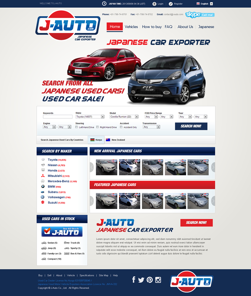 Web Design by Behriatech for J-Auto  | Design #2184820