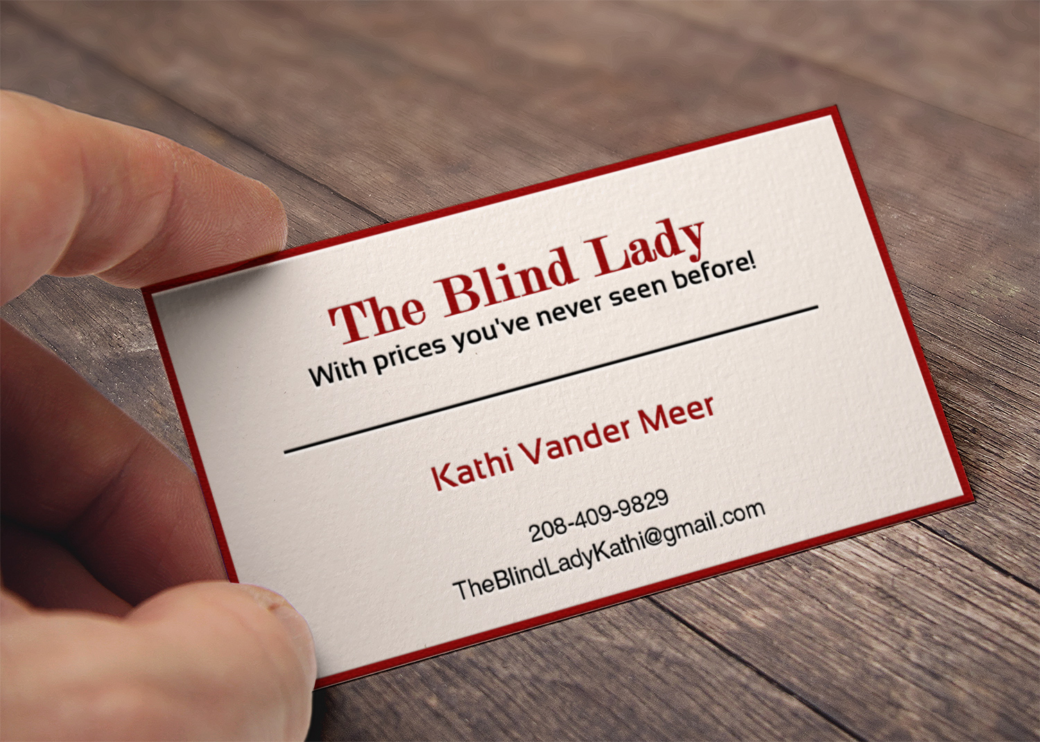 Business Card Design by Lanka Ama for The Blind Lady | Design #10276573