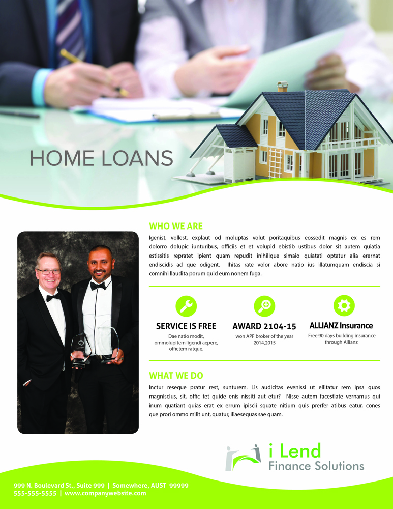 Diseño de Flyer por iTech Graphics para i Lend Finance Solution | Diseño #10274915