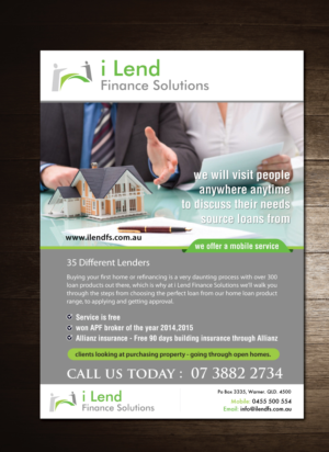 Diseño de Flyer por meet007 para i Lend Finance Solution | Diseño: #10282251