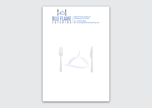 Letterhead Design by Verified artistry (Design garden) for Blu Flame Catering INC | Design: #10340389