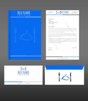 Letterhead Design by Creations Box 2015 for Blu Flame Catering INC | Design: #10304171