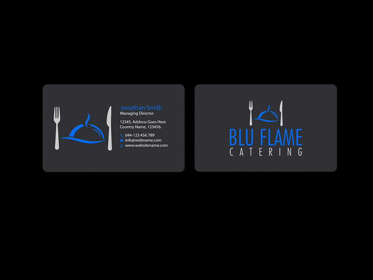 Letterhead Design by Creations Box 2015 for Blu Flame Catering INC | Design #10304197