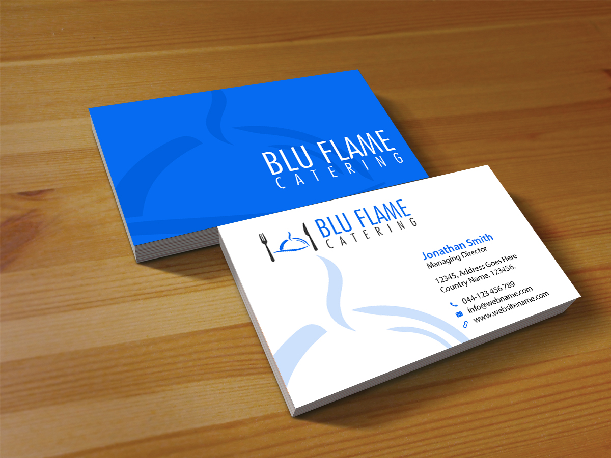 Letterhead Design by Creations Box 2015 for Blu Flame Catering INC | Design #10304205