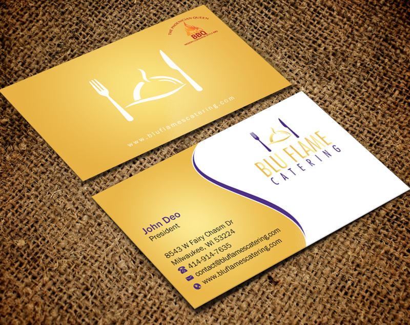 Letterhead Design by Brand aid for Blu Flame Catering INC | Design #10302027